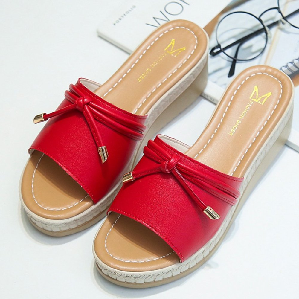Red Wedge Slip-On's